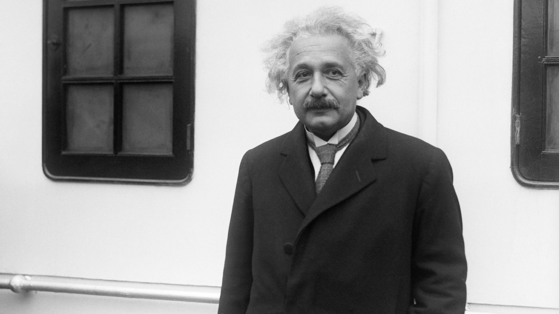 Black And White Shot Of Albert Einstein