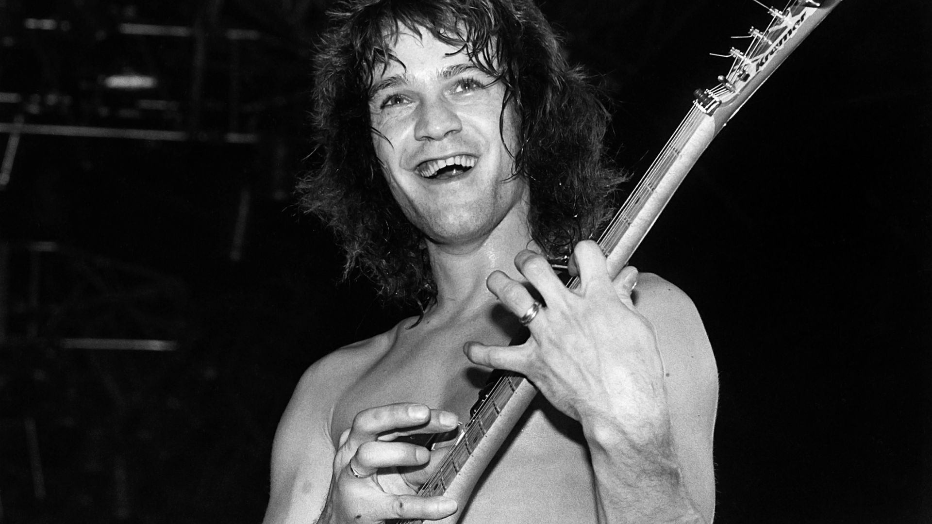 Eddie Van Halen Playing A Guitar