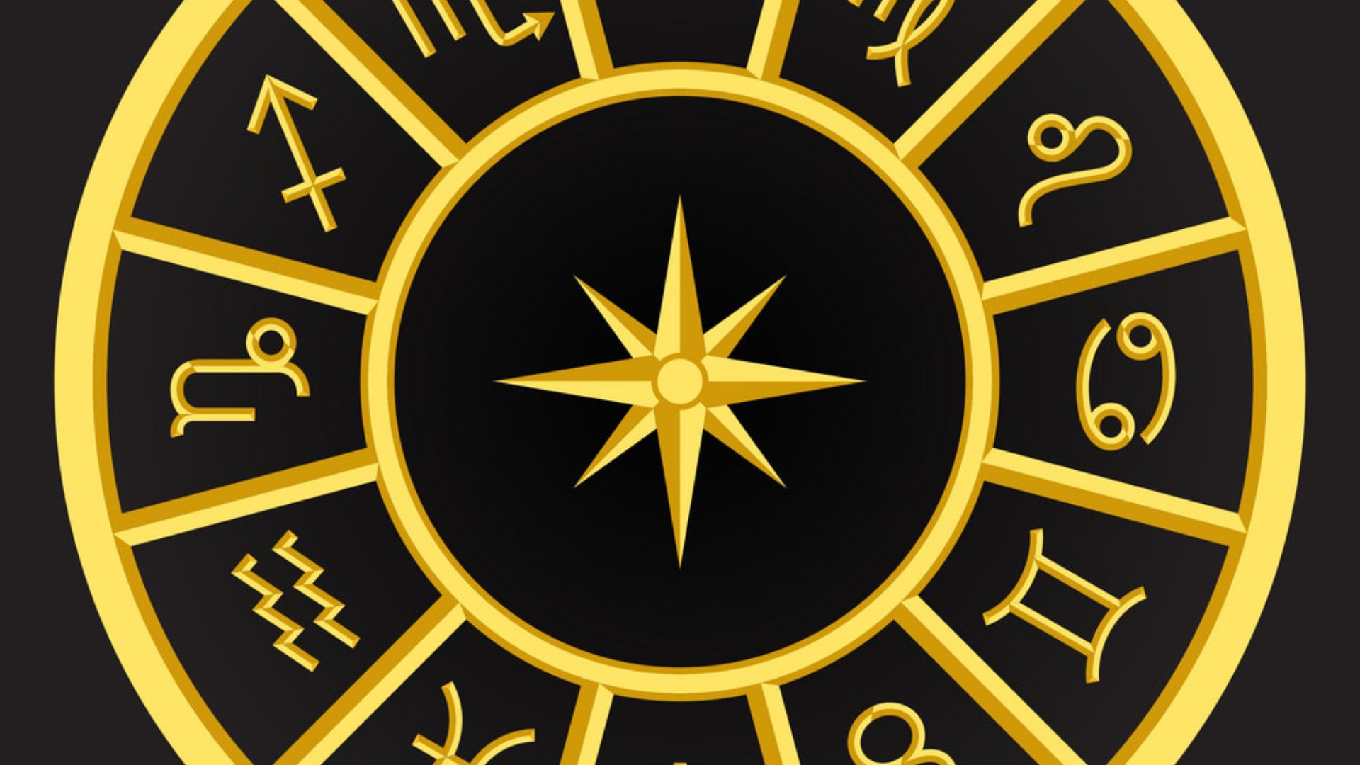 Zodiac Sign With Golden Icons 