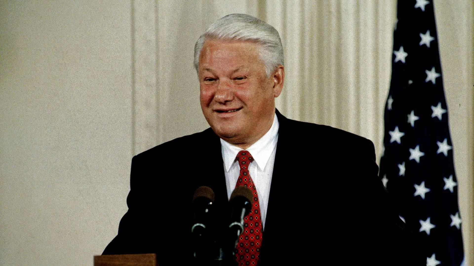 Boris Yeltsin Adressing In A Press Conference