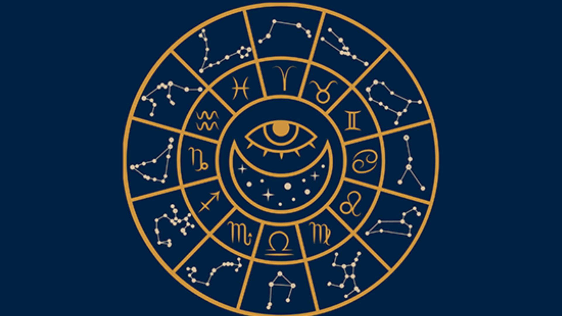 Zodiac Sign With An Eye And Moon At The Centre