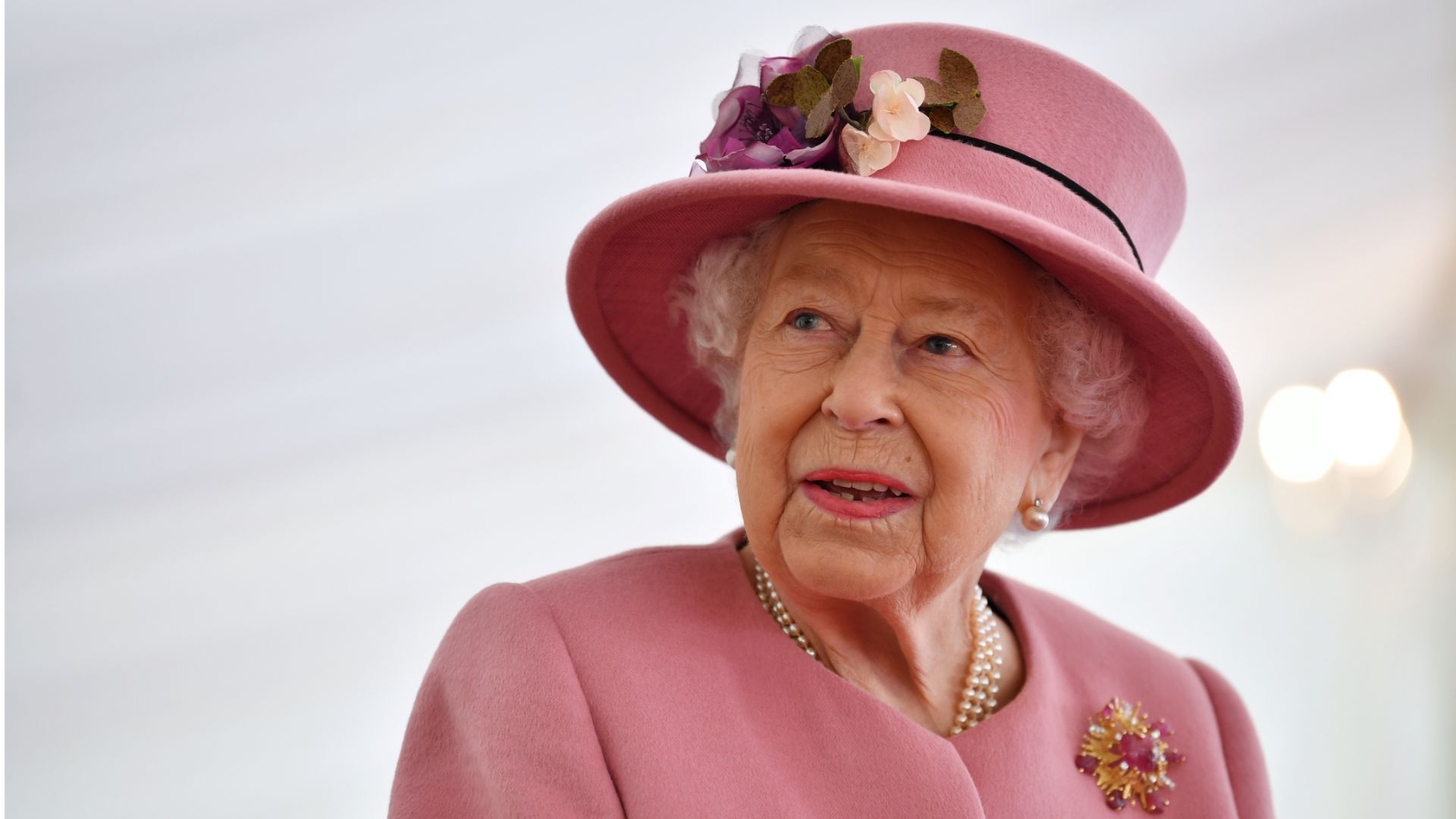 Queen Elizabeth II In Pink Dress