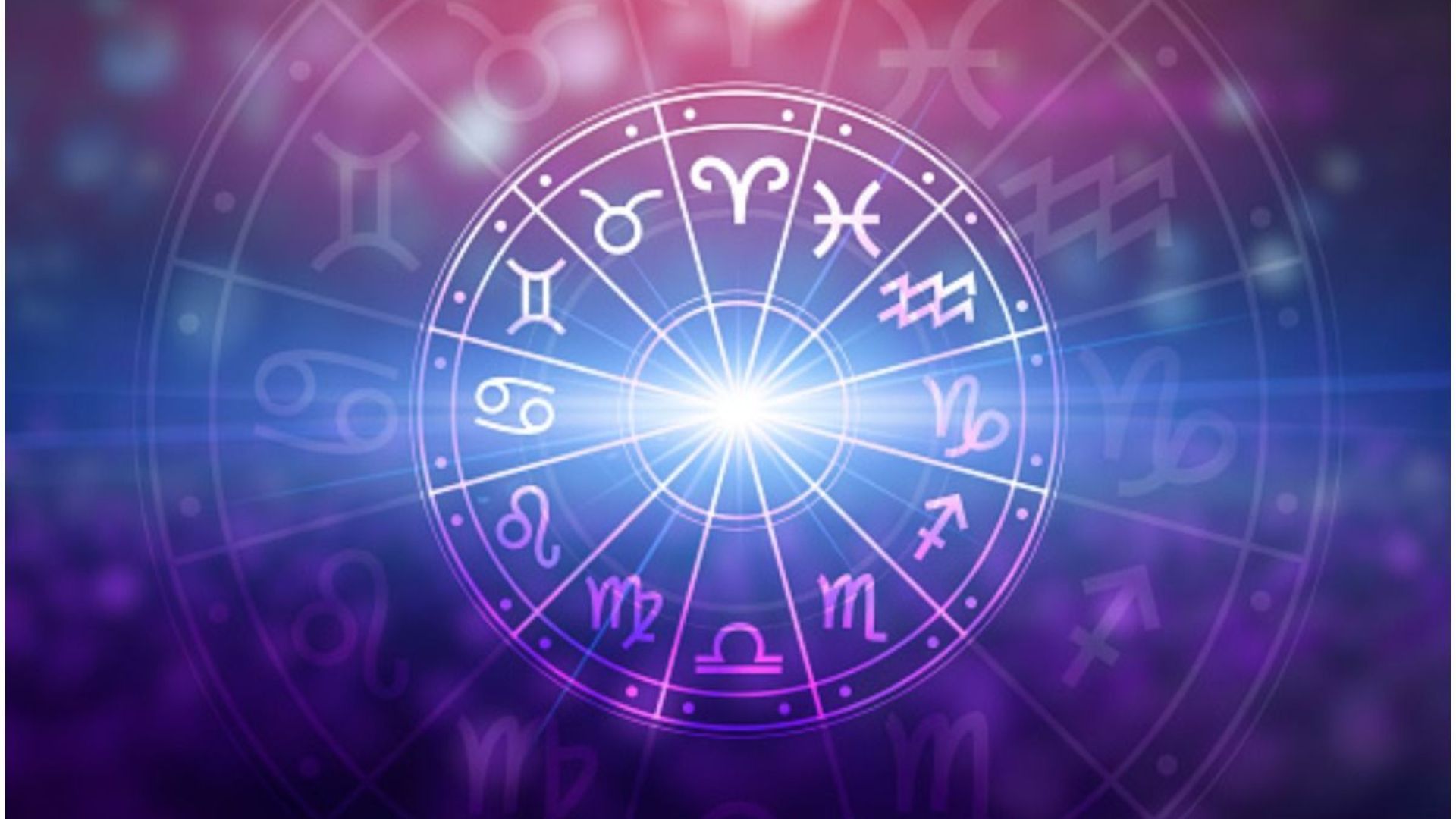 Zodiac Sign Circle Around Shining Light