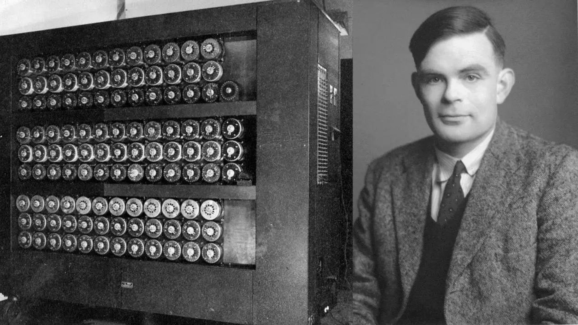 Alan Turing Sitting Aside Of A Machine