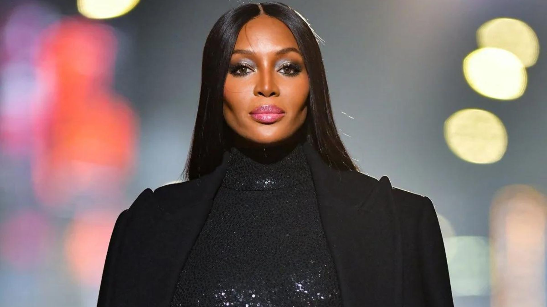 Naomi Campbell Wearing A Black Suit