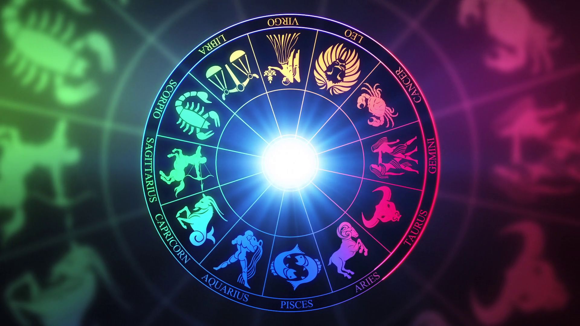 Zodiac Circle In Different Colors