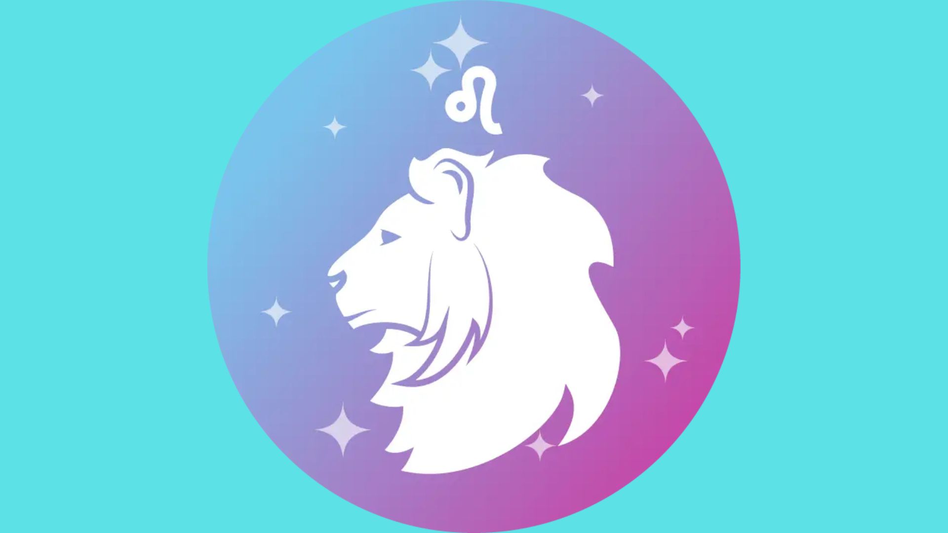 Leo Zodiac Sign And Spirit Animal With Blue Color In Background