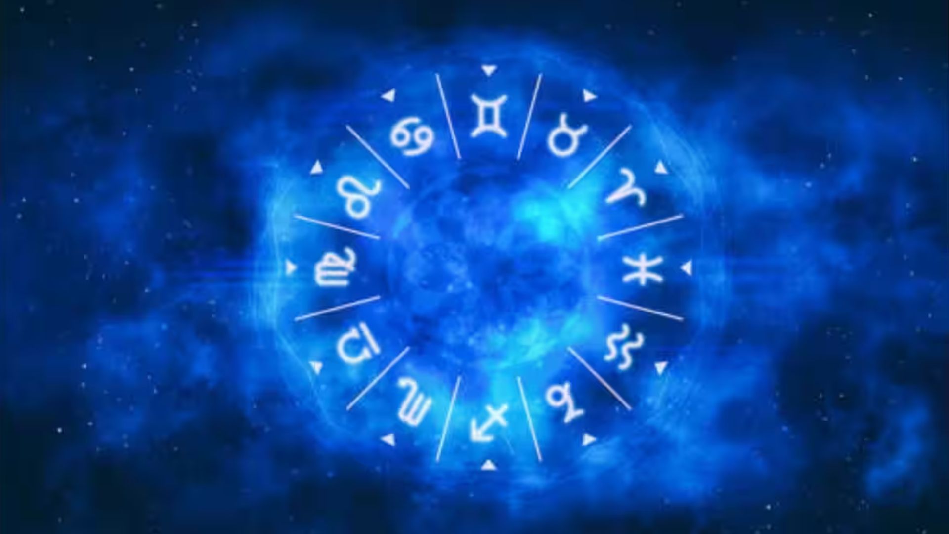 Blue Light Emitting From Zodiac Sign Circle