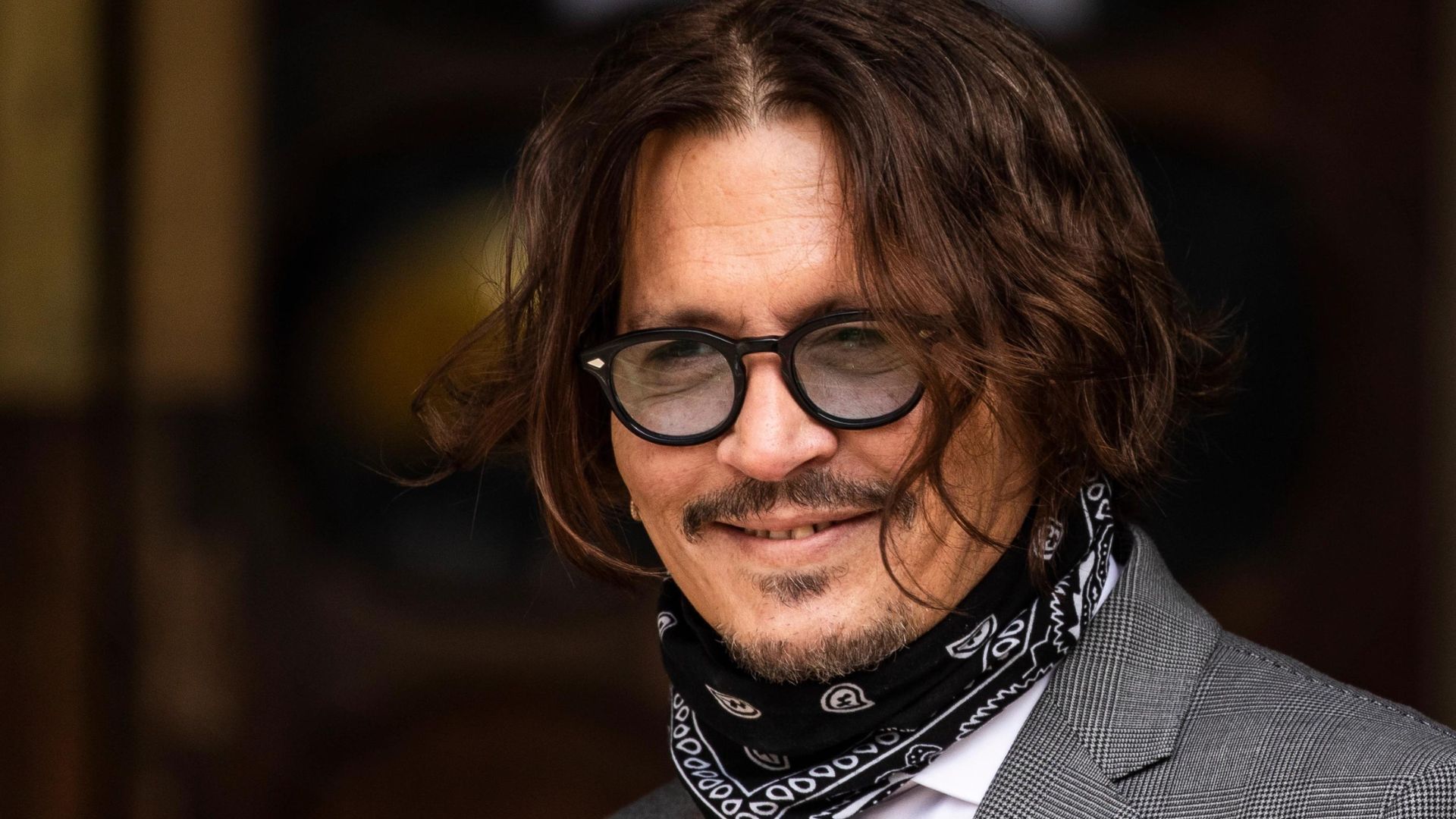 Johnny Depp Wearing Gray Coat