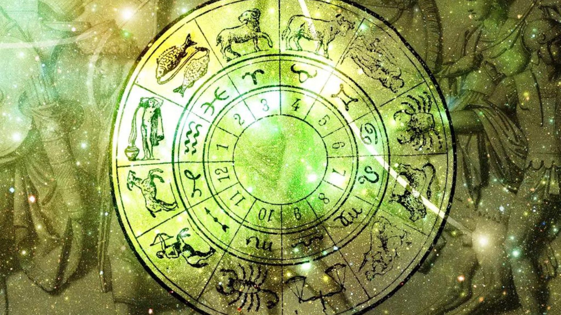 Zodiac Signs And Their Images With Green Color Theme