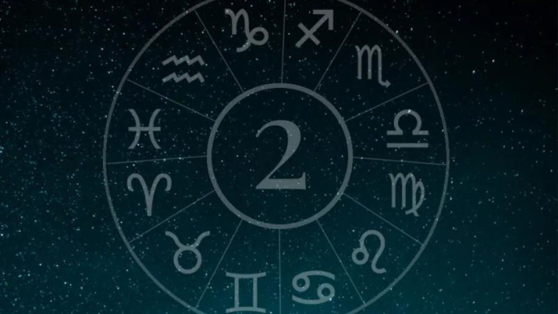 Zodiac Signs In Circle And Number 2 In Center Of Circle