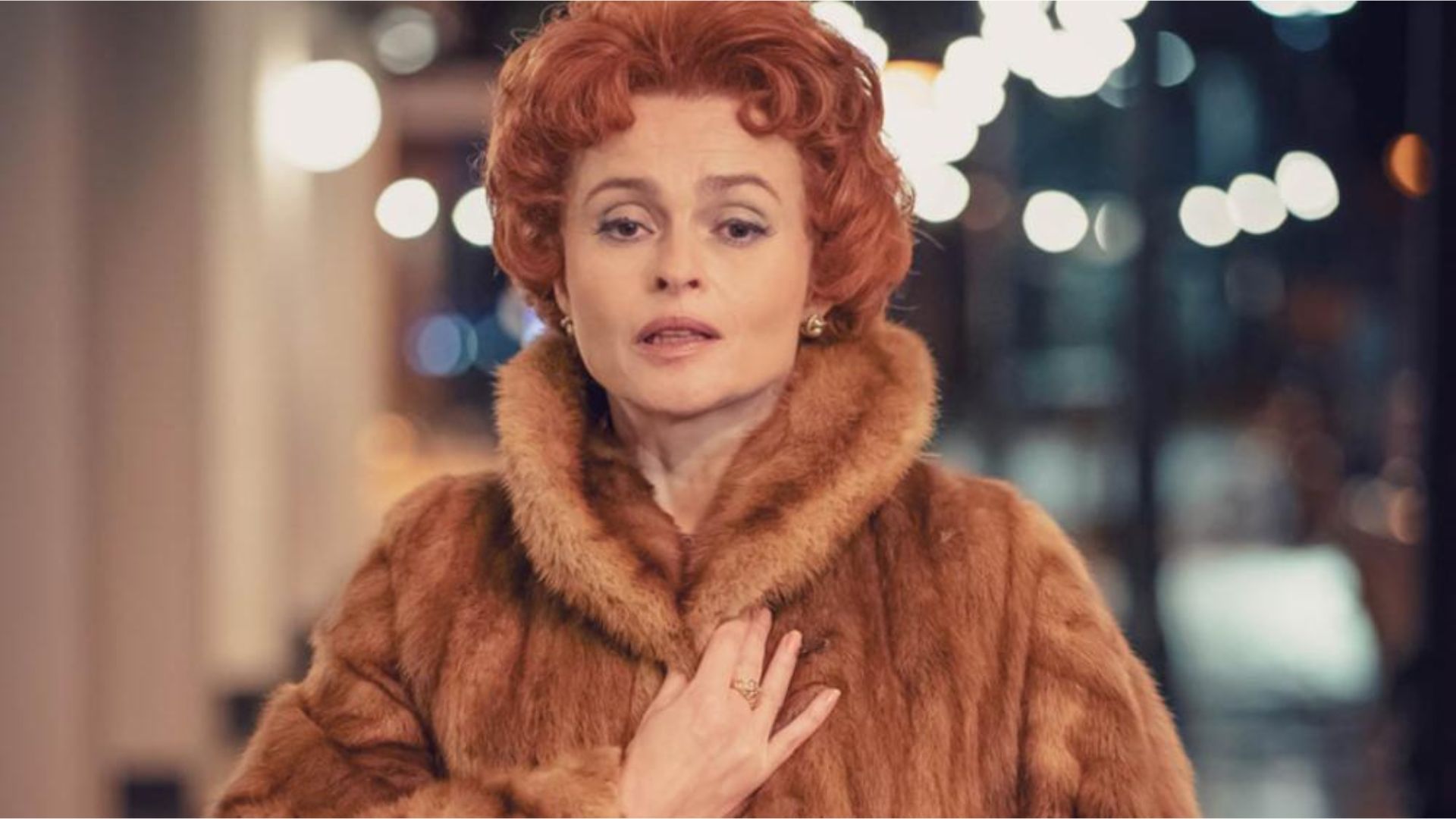 Helena Bonham Carter Wearing A Brown Coat