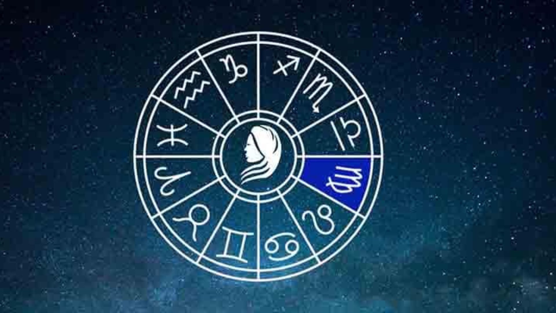 Zodiac Sign Circle In Sky Background