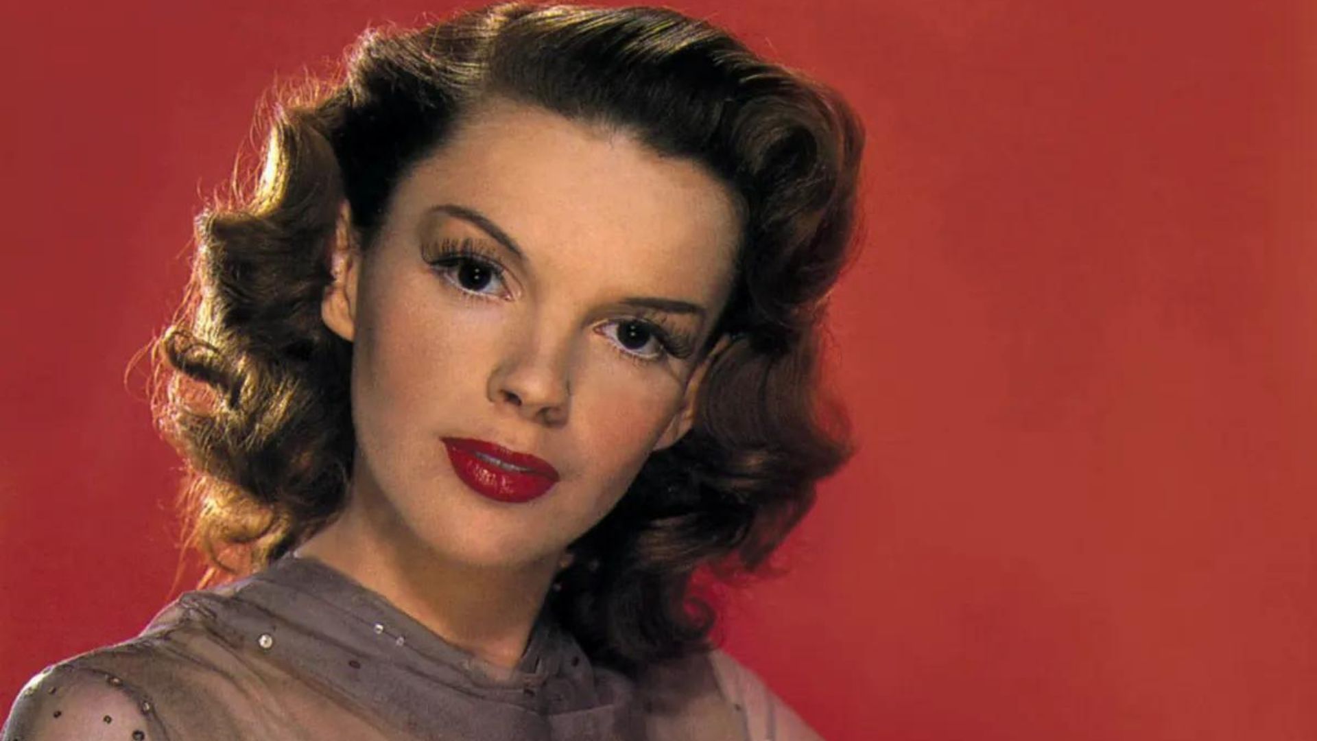 Judy Garland Wearing Red DRess