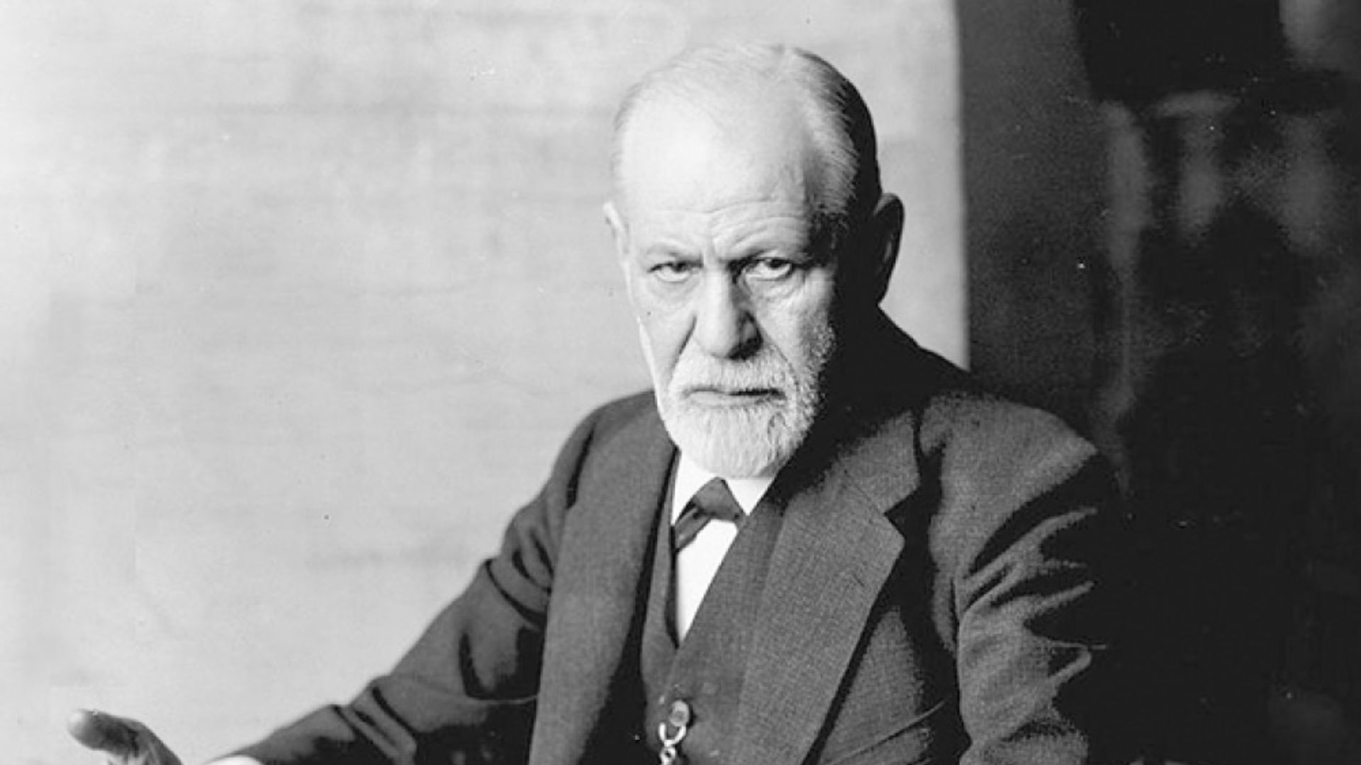 Black And White Shot Of Sigmund Freud