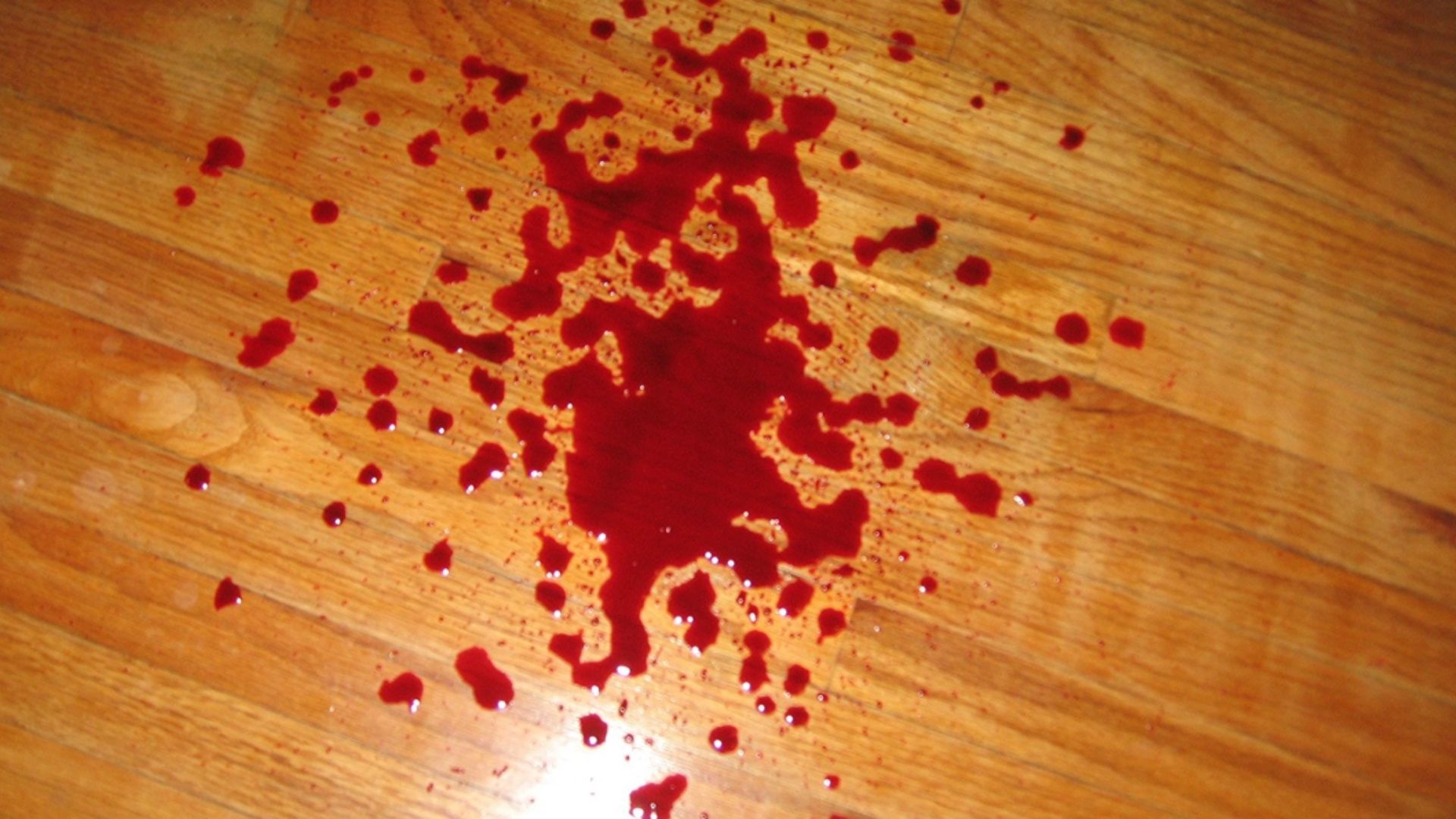 Drops Of Blood On Wooden Floor