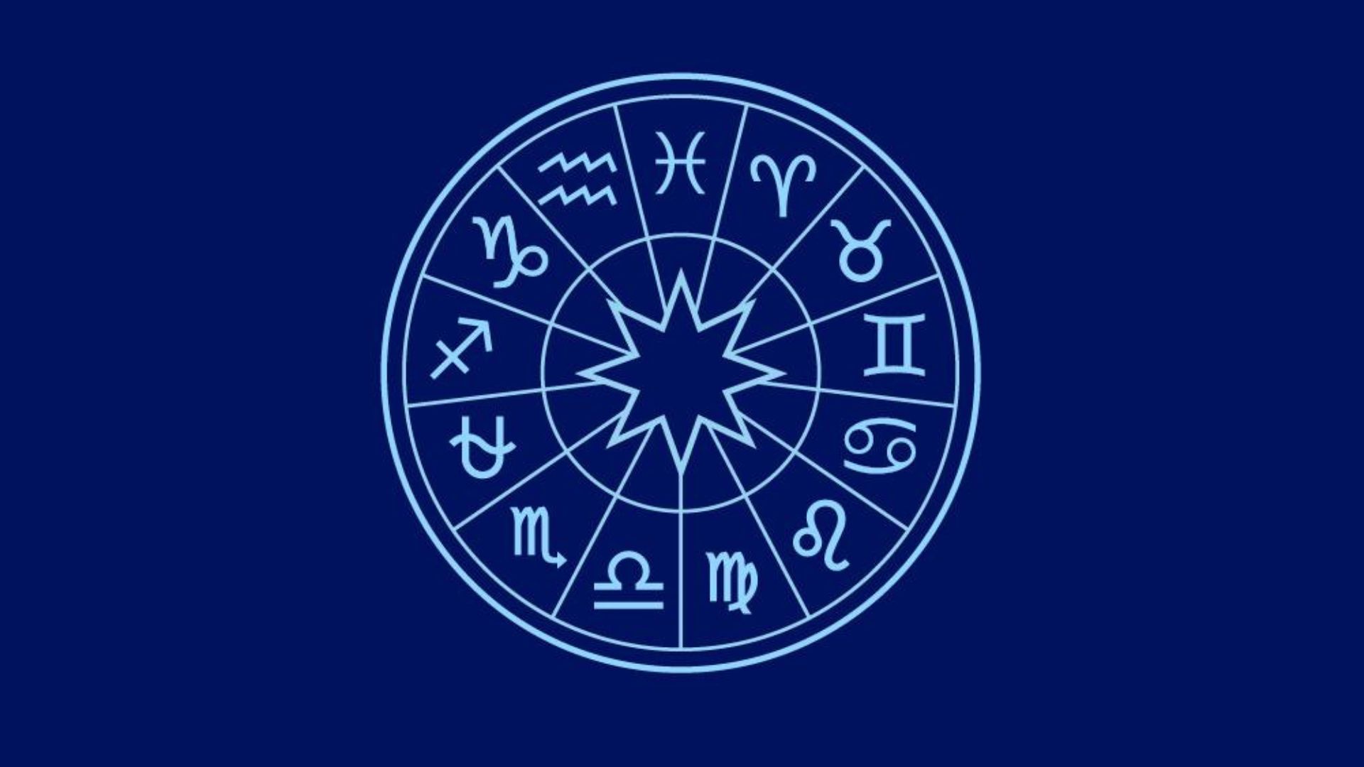 Zodiac Signs In Circle With Blue Color In Background