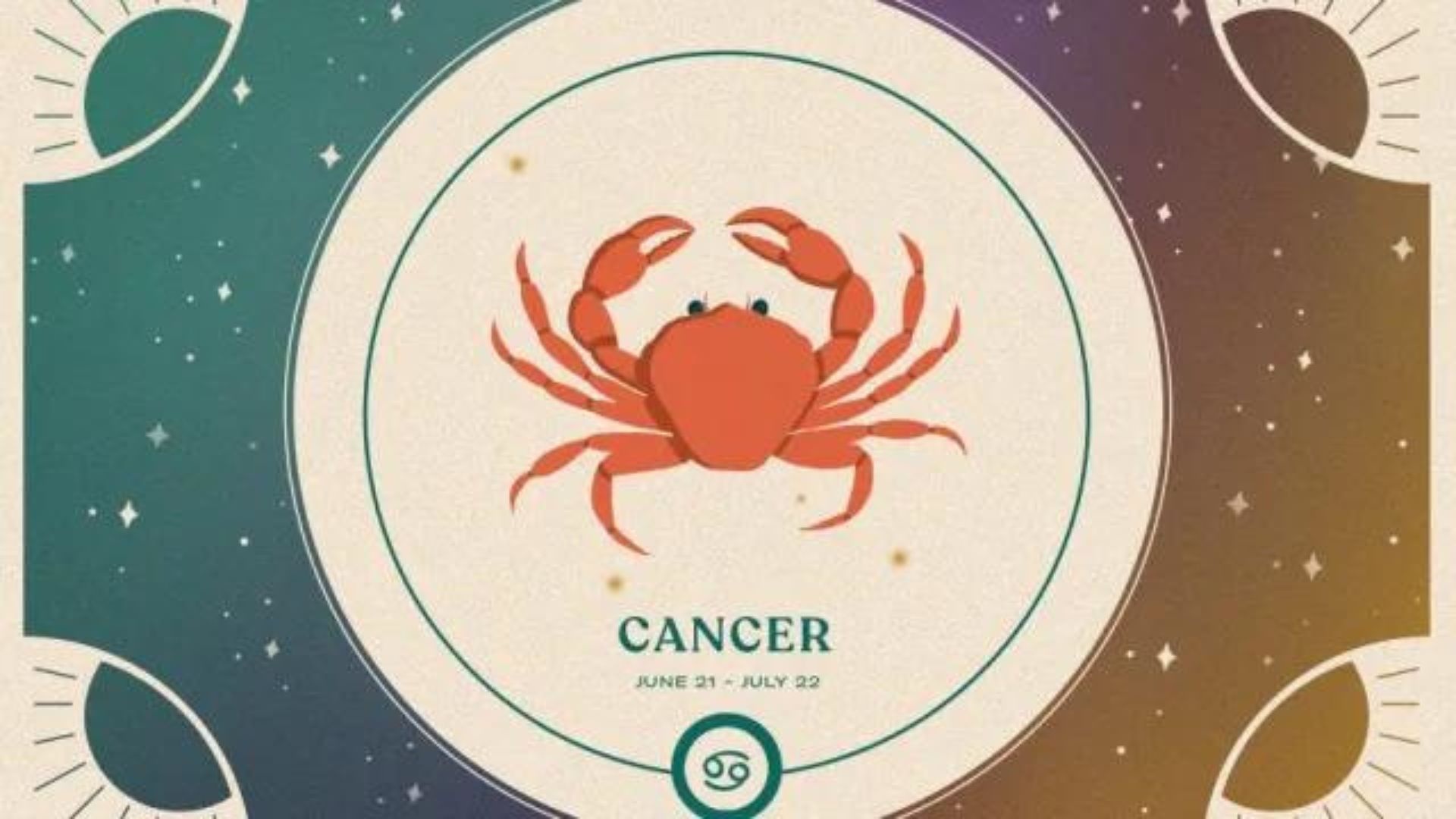 Cancer Zodiac Sign And A Crab In Center Of It