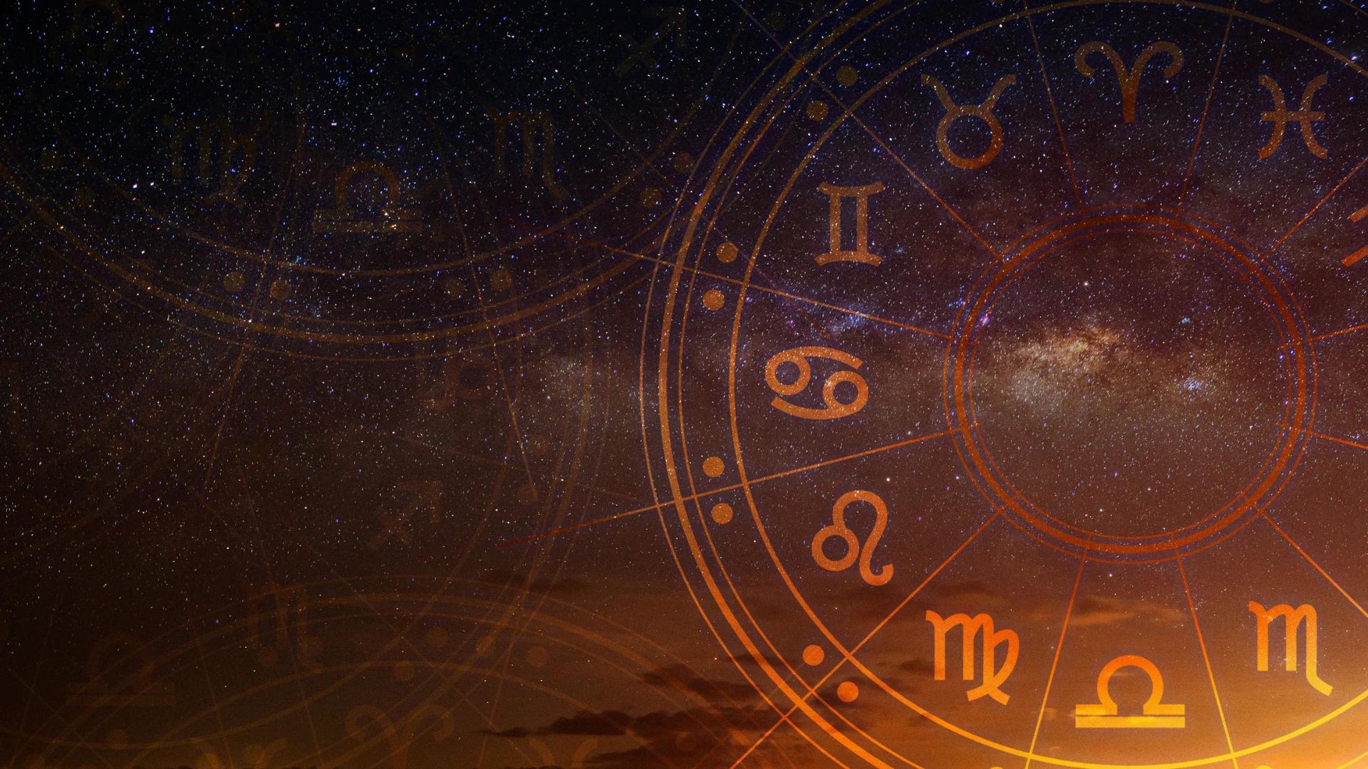 Zodiac Sign Circle With Sky Background