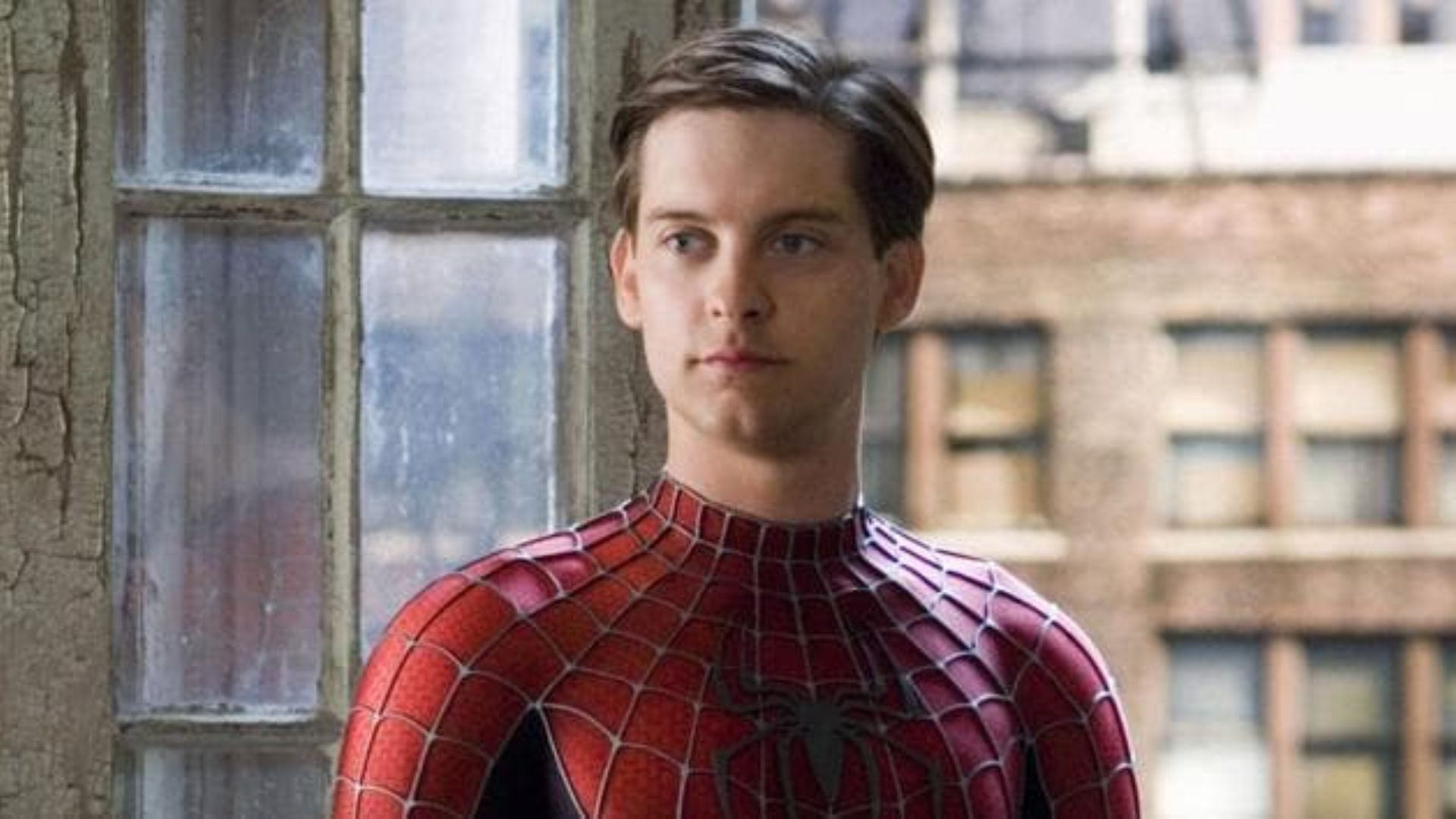 Tobey Maguire In Spiderman Suit