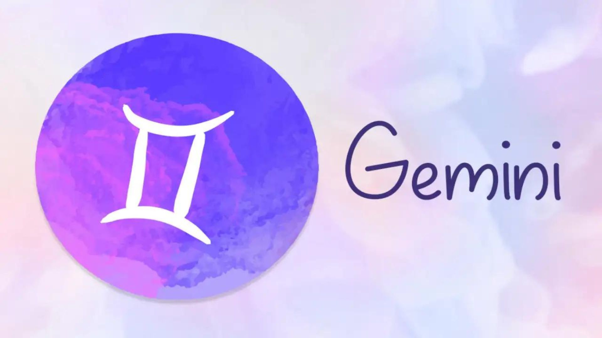 Gemini Sign With Purple Color In Background