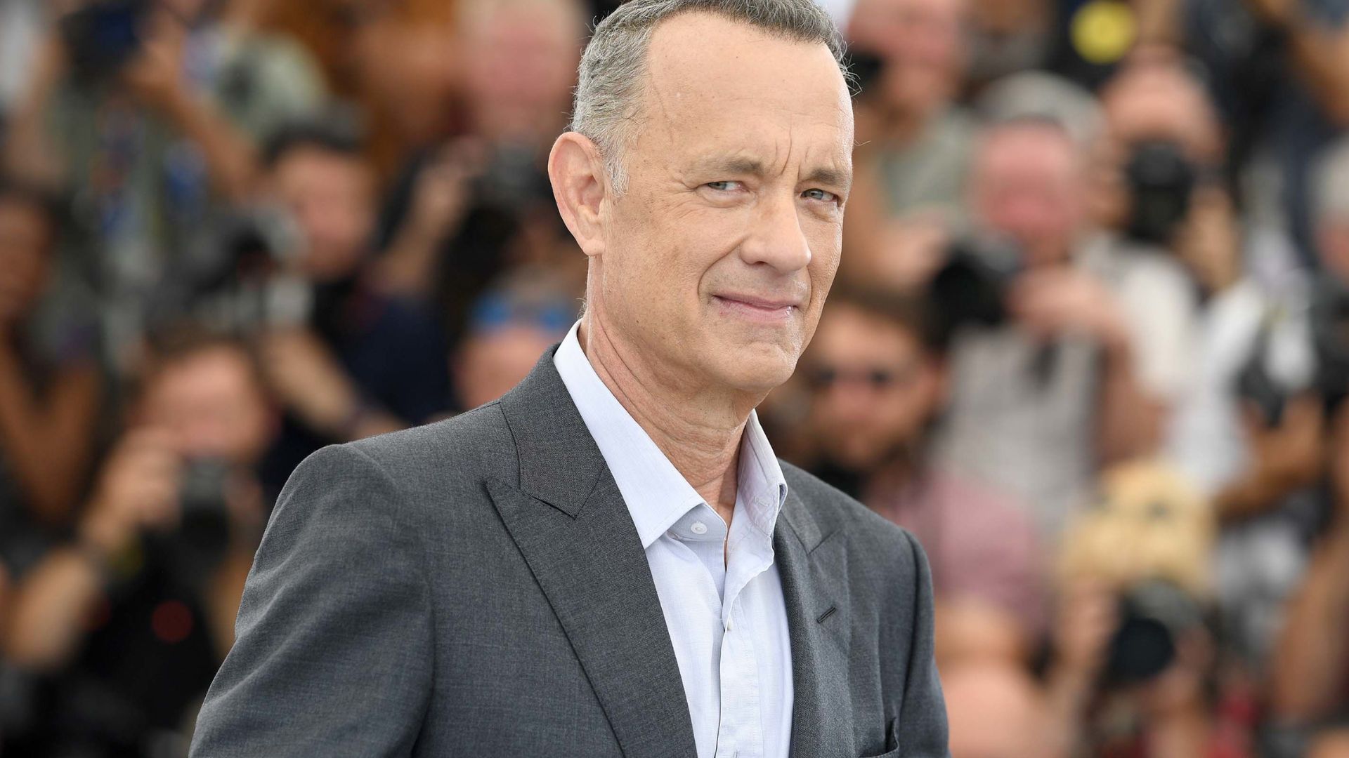 Tom Hanks In A Gray Suit
