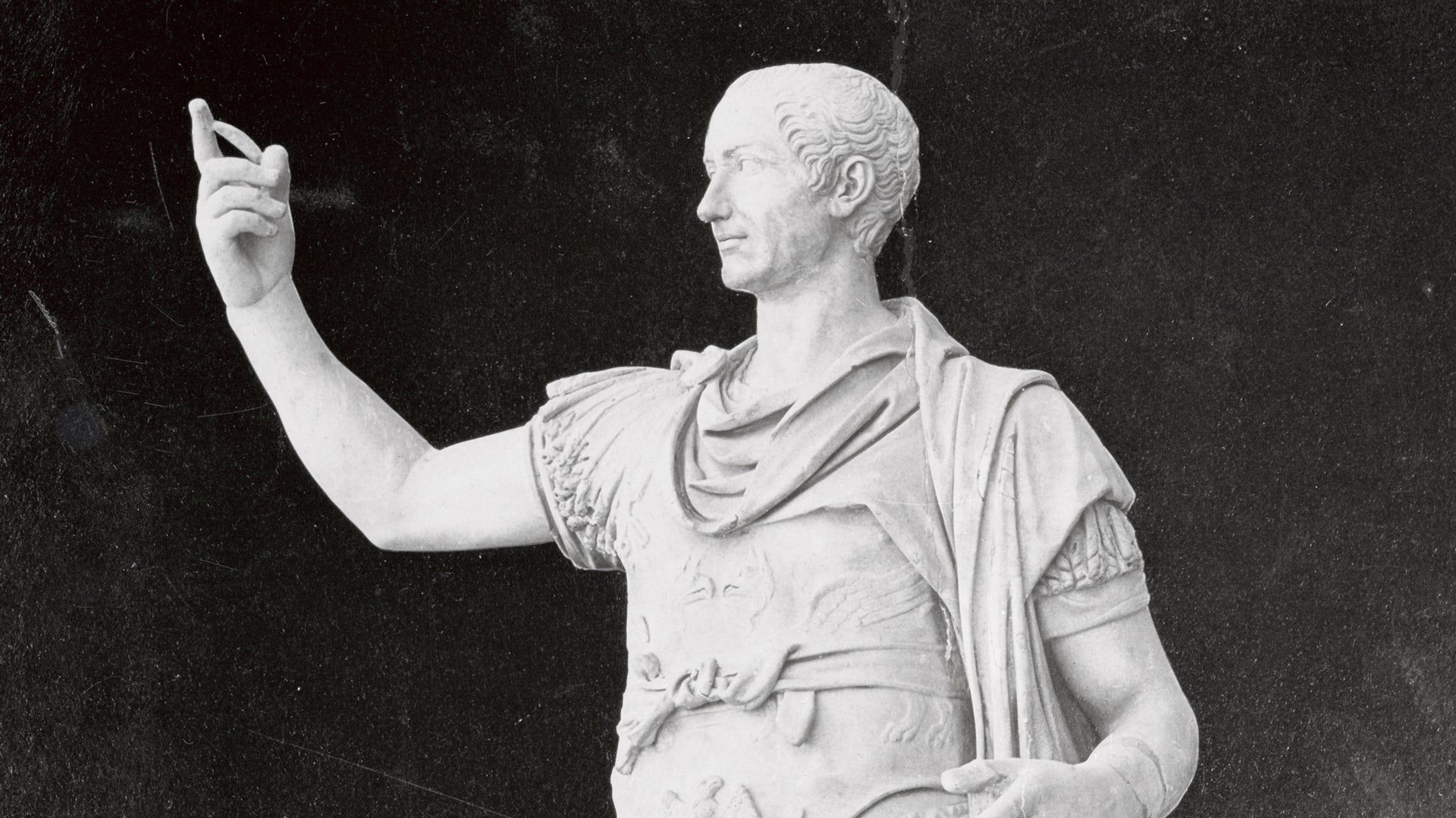 Julius Caesar Statue With Black Background