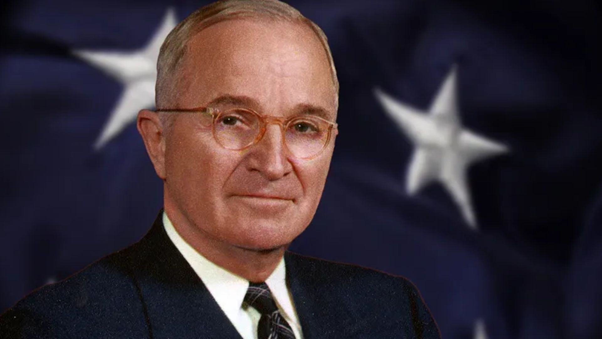Harry S. Truman Wearing Eyeglasses