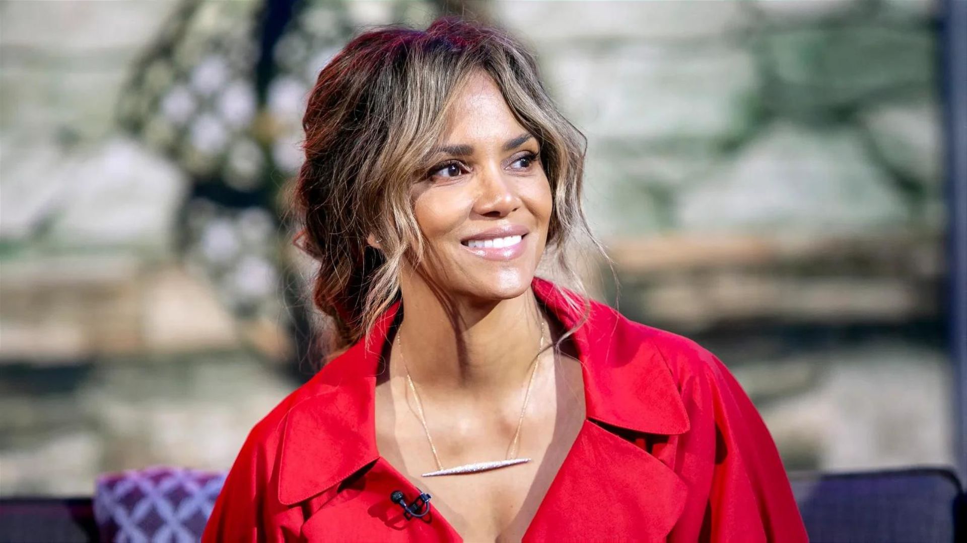 Halle Berry Wearing A Red Dress