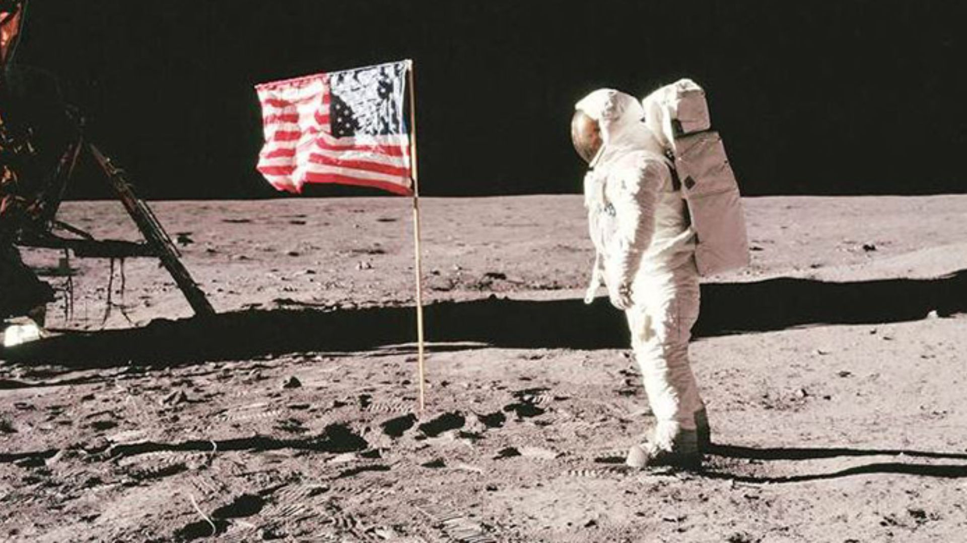 Neil Armstrong Standing On The Moon