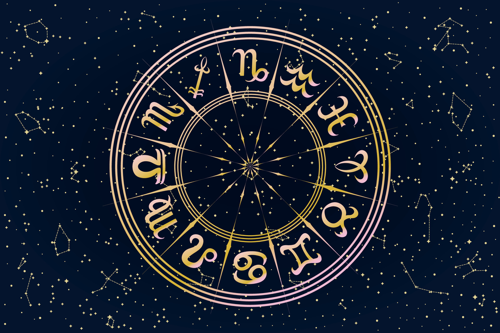 A Golden Wheel Of Zodiac Signs