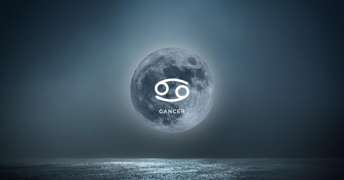 A Cancer Sign On Moon Above The Water