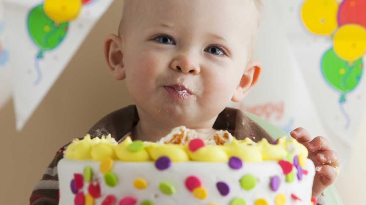 A Boy Eating Cake