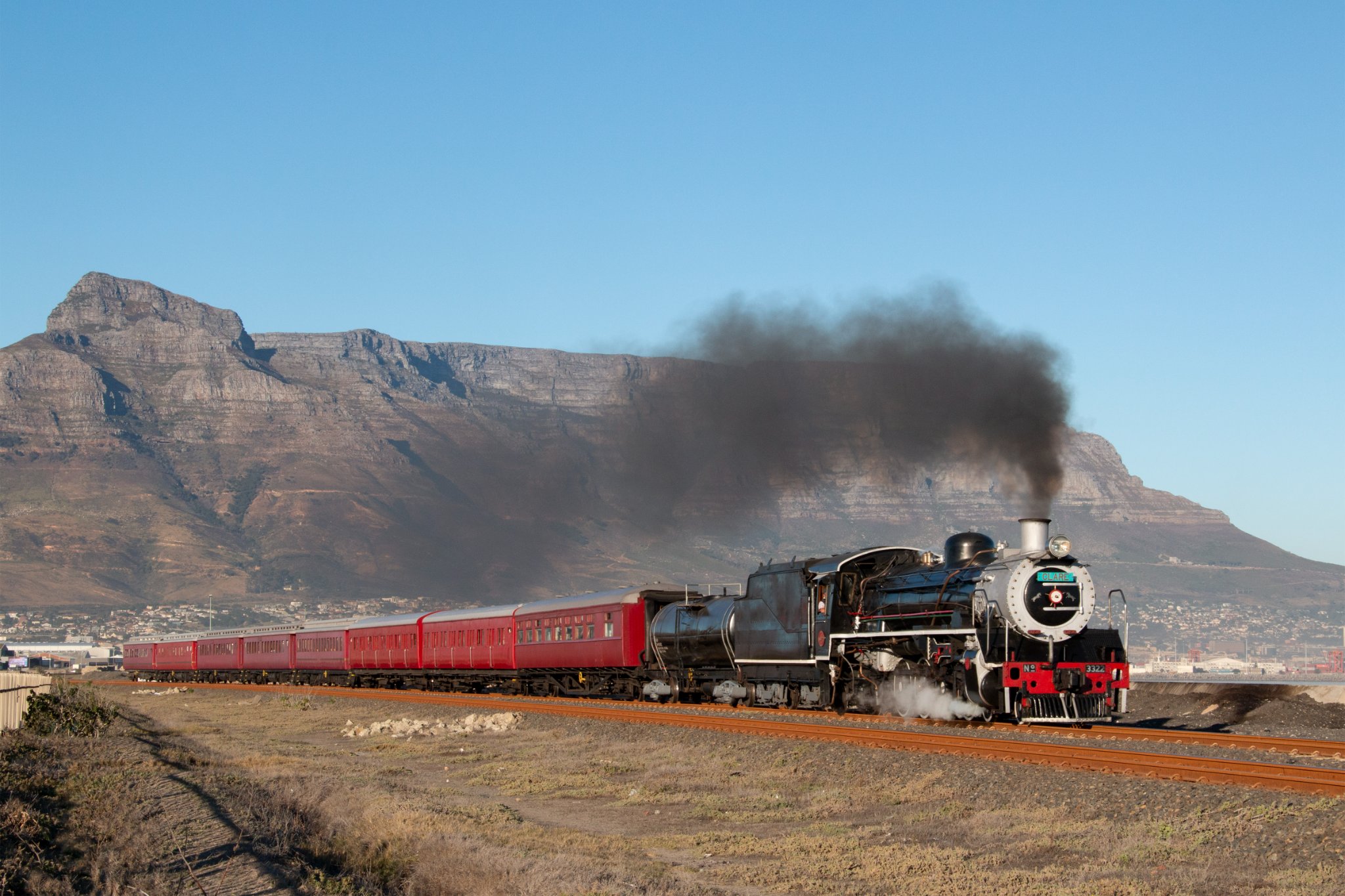 Black and Red Steam Train