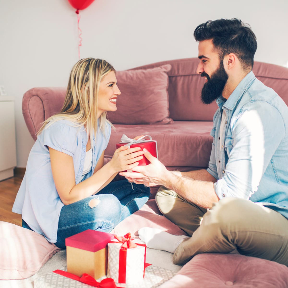 Couple Sharing Gifts With Eachother