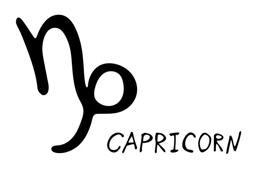 Hand drawn capricorn zodiac sign Esoteric symbol