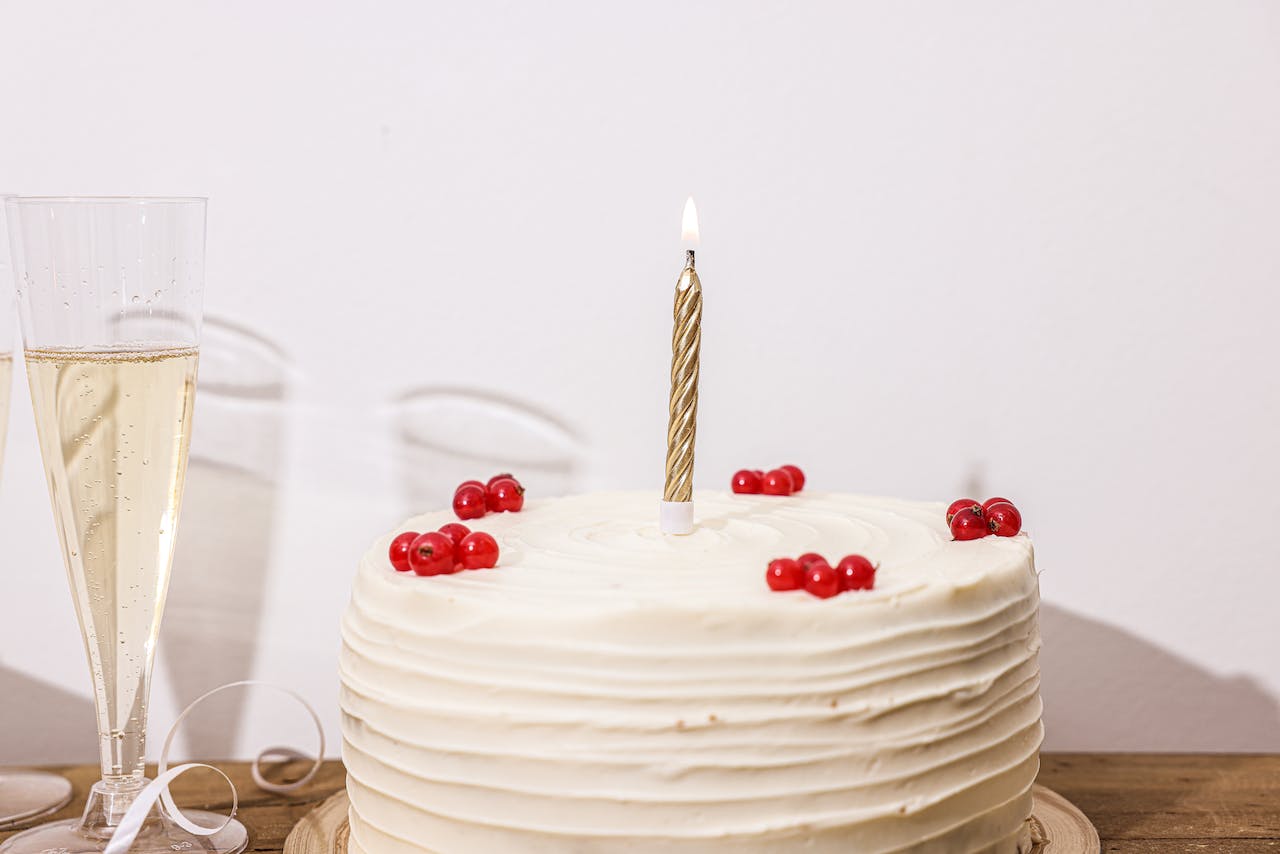 Cake with a Candle on Top