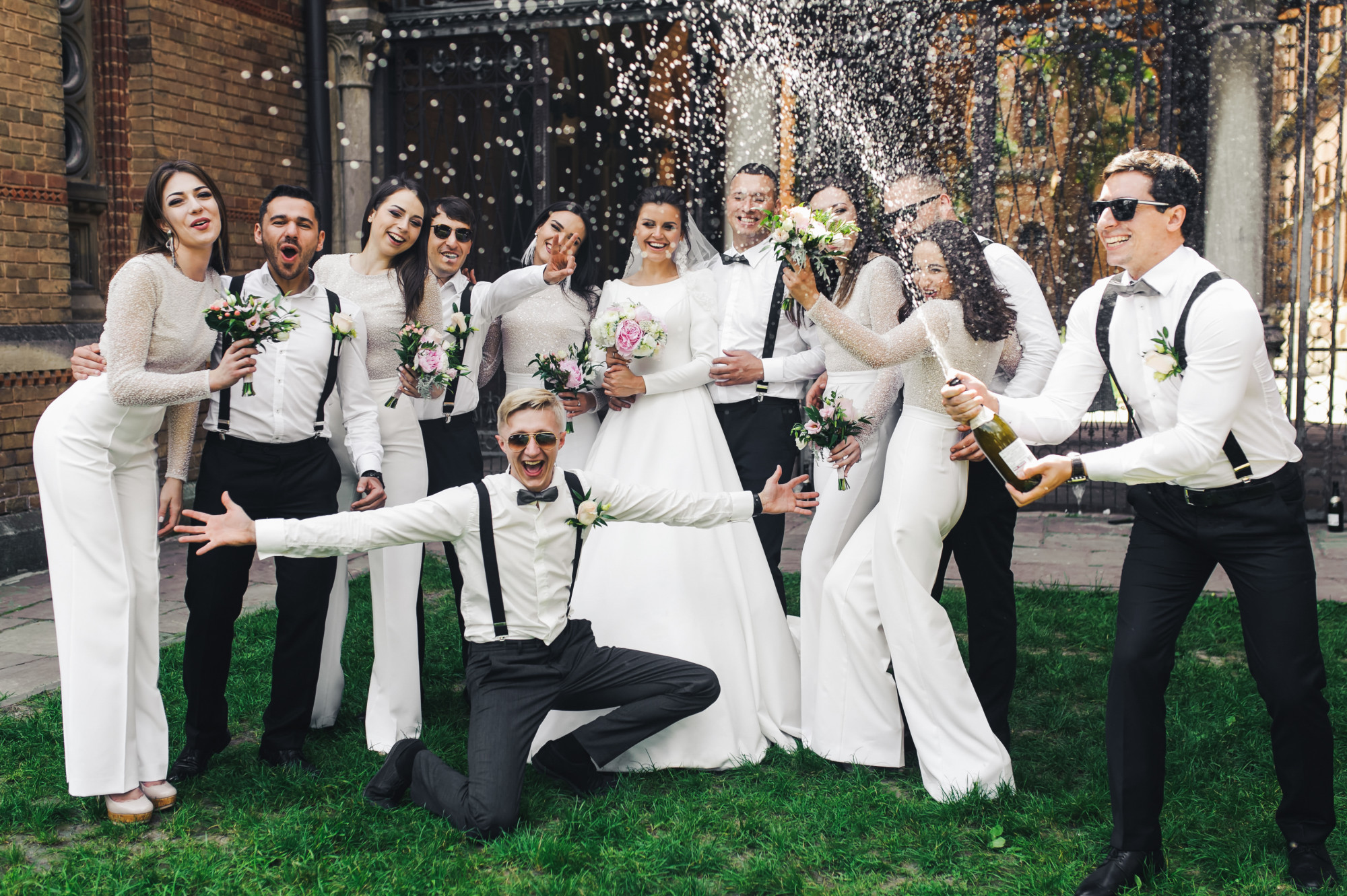 Group Of People Celebrating A Wedding