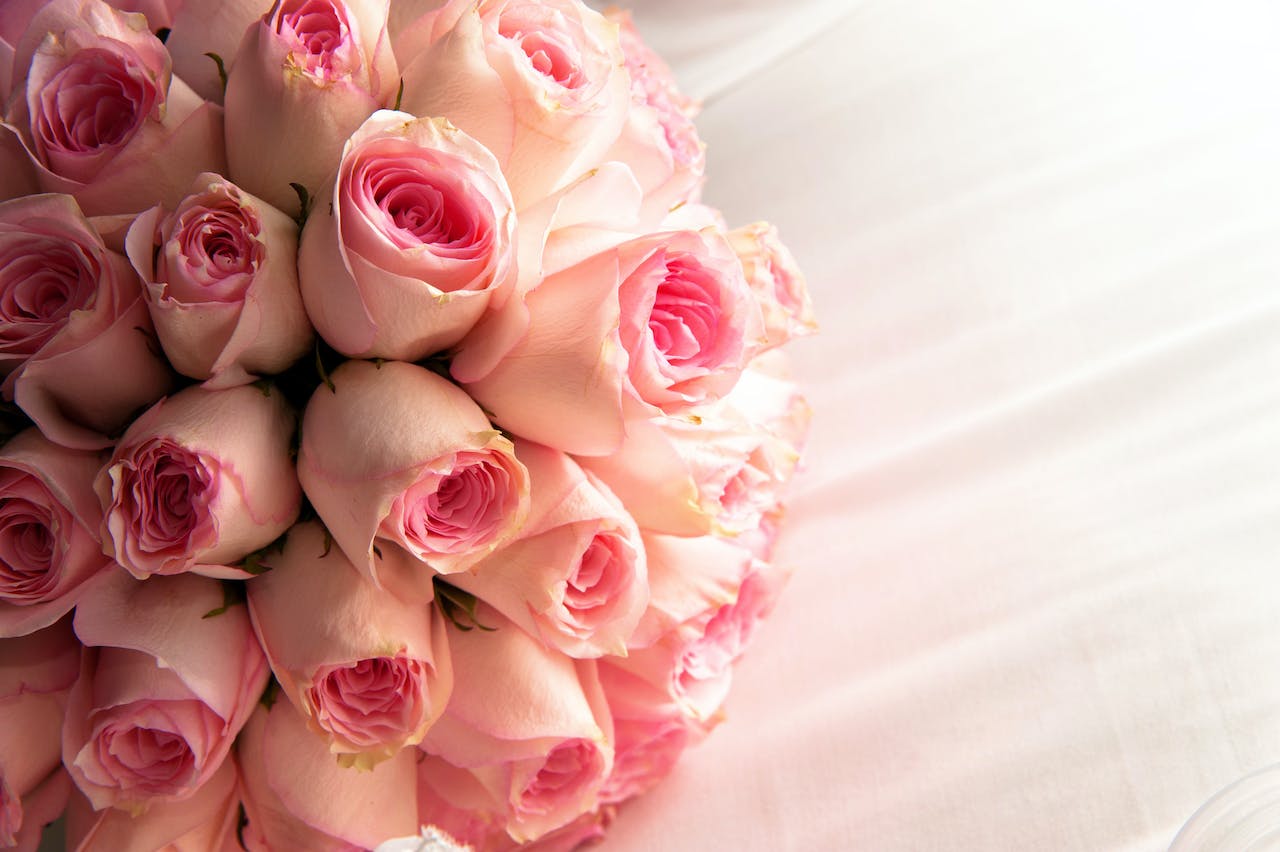 Pink and White Roses Bouquet