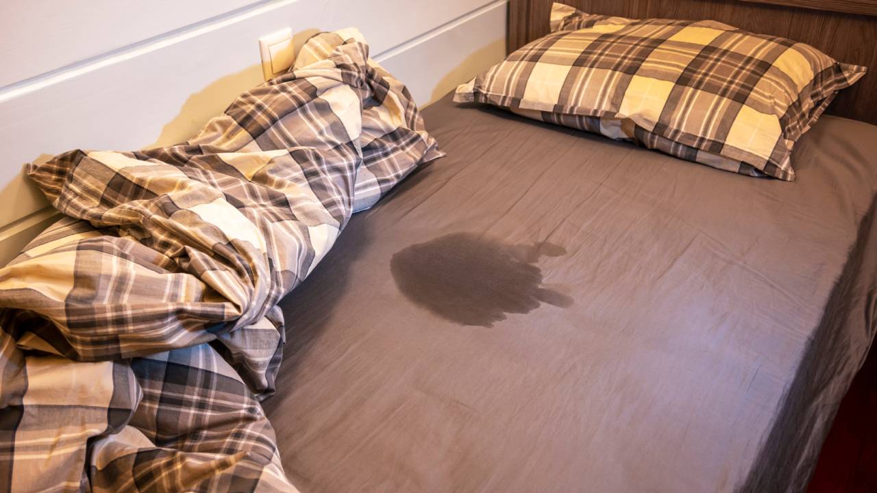 Stain On Brown Bed Sheet